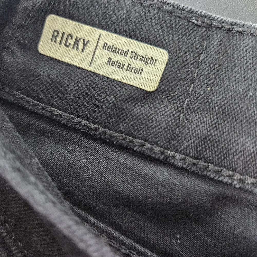 True Religion Ricky Relaxed Straight Jeans Mens 29 Black Made in USA Horseshoe